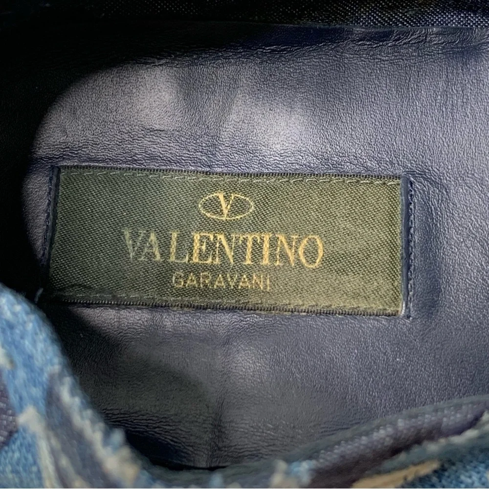 Valentino Garavani Women's Blue Star Print Denim Espadrilles Flats Shoes Size 40